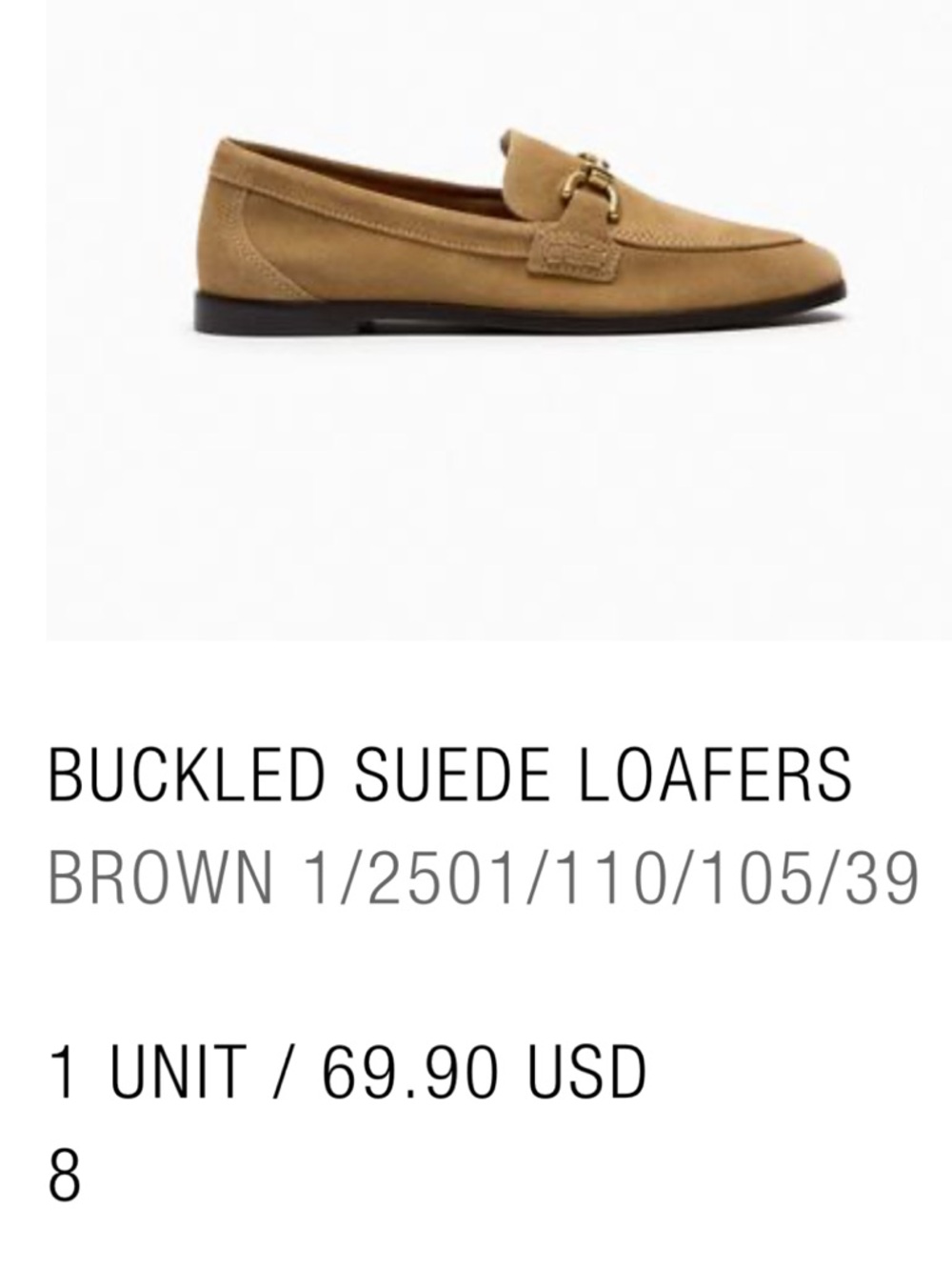 Zara Buckled Suede Loafers - Tan Brown